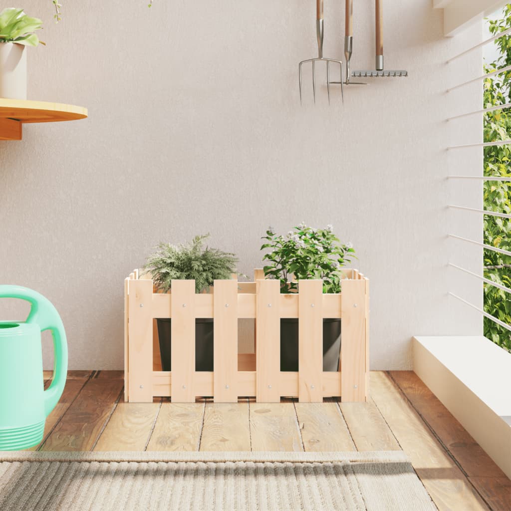 Plantenbak met hekontwerp 60x30x30 cm massief grenenhout is nu te koop bij PeponiXL, paradijselijk wonen!