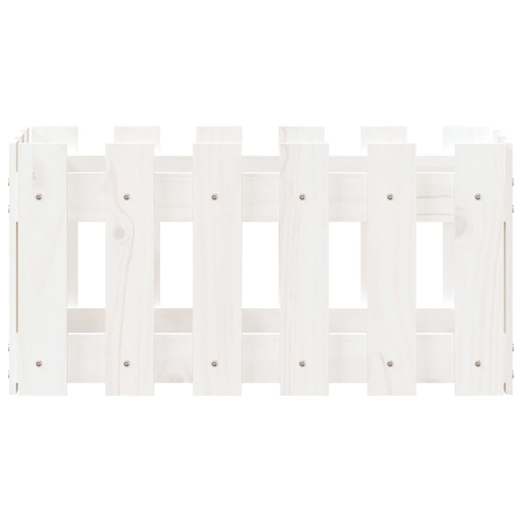 Plantenbak met hekontwerp 60x30x30 cm massief grenenhout wit is nu te koop bij PeponiXL, paradijselijk wonen!
