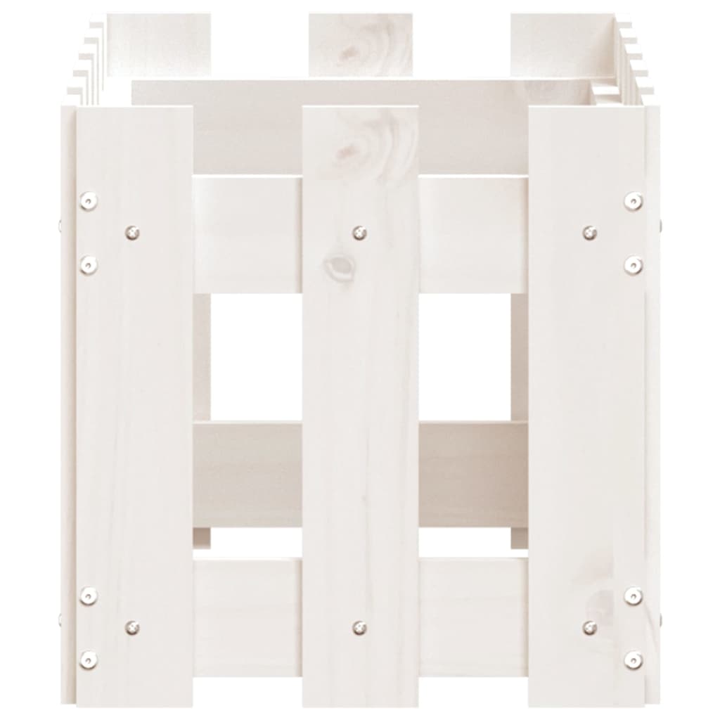Plantenbak met hekontwerp 60x30x30 cm massief grenenhout wit is nu te koop bij PeponiXL, paradijselijk wonen!