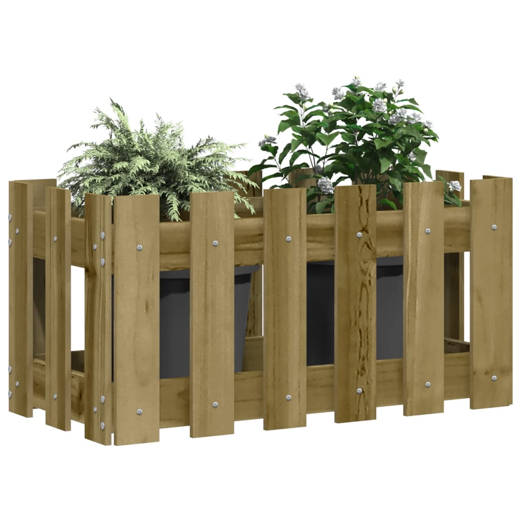 Plantenbak met hekontwerp 60x30x30 cm geïmpregneerd grenenhout is nu te koop bij PeponiXL, paradijselijk wonen!