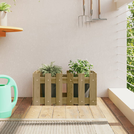 Plantenbak met hekontwerp 60x30x30 cm geïmpregneerd grenenhout is nu te koop bij PeponiXL, paradijselijk wonen!