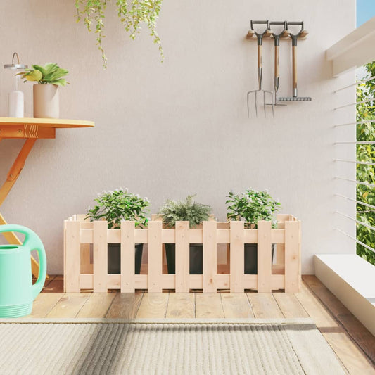 Plantenbak verhoogd met hekontwerp 100x30x30 cm grenenhout is nu te koop bij PeponiXL, paradijselijk wonen!