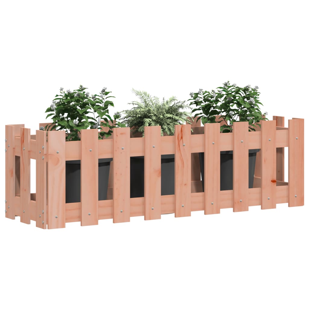 Plantenbak verhoogd hekontwerp 100x30x30 cm massief douglashout is nu te koop bij PeponiXL, paradijselijk wonen!