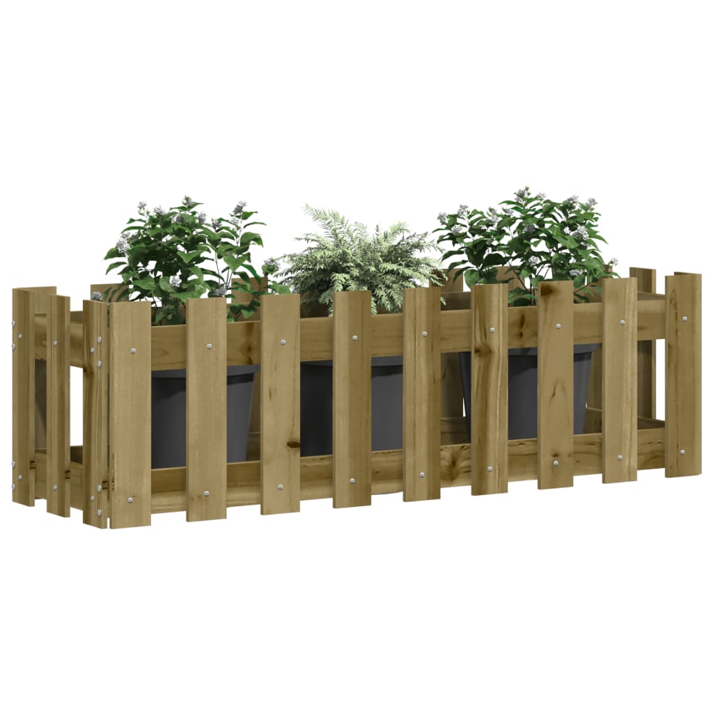 Plantenbak verhoogd hekontwerp 100x30x30 cm geïmpregneerd hout is nu te koop bij PeponiXL, paradijselijk wonen!
