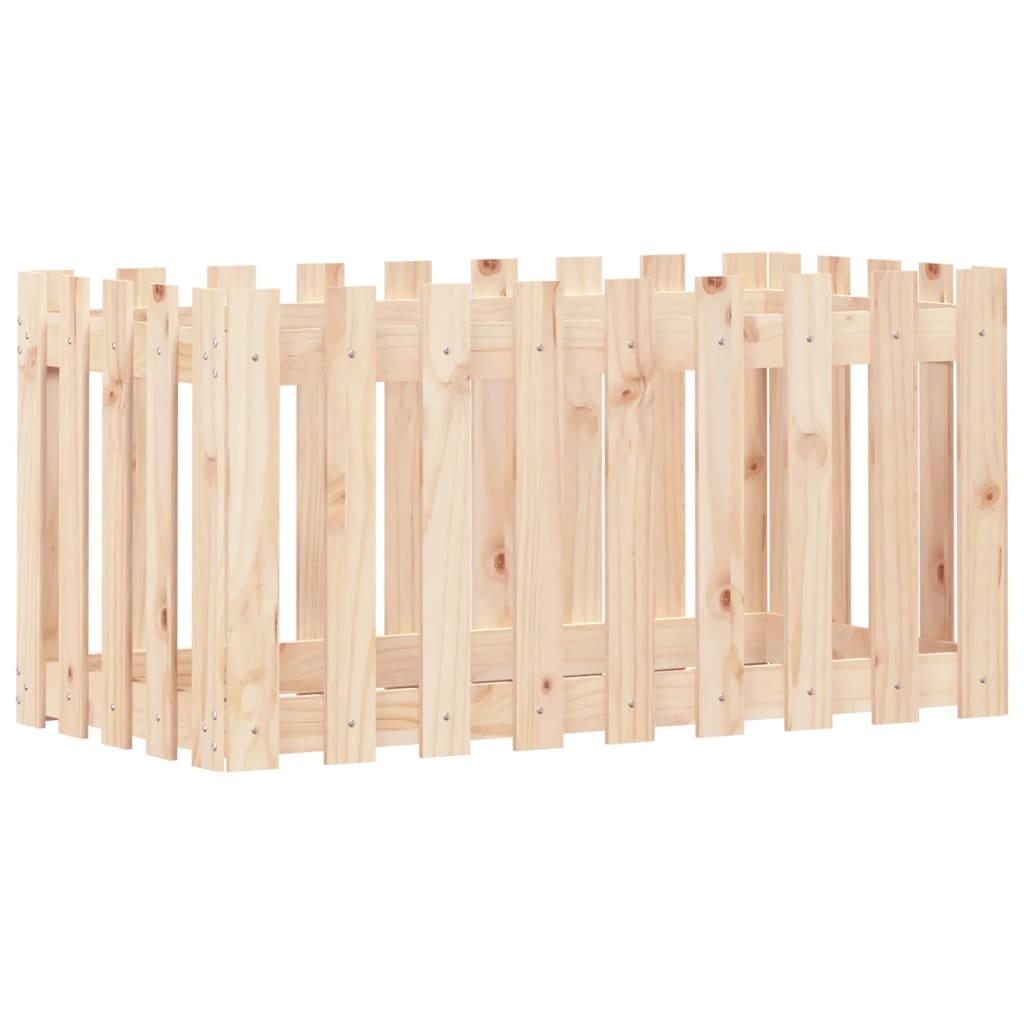 Plantenbak verhoogd met hekontwerp 100x50x50 cm grenenhout is nu te koop bij PeponiXL, paradijselijk wonen!
