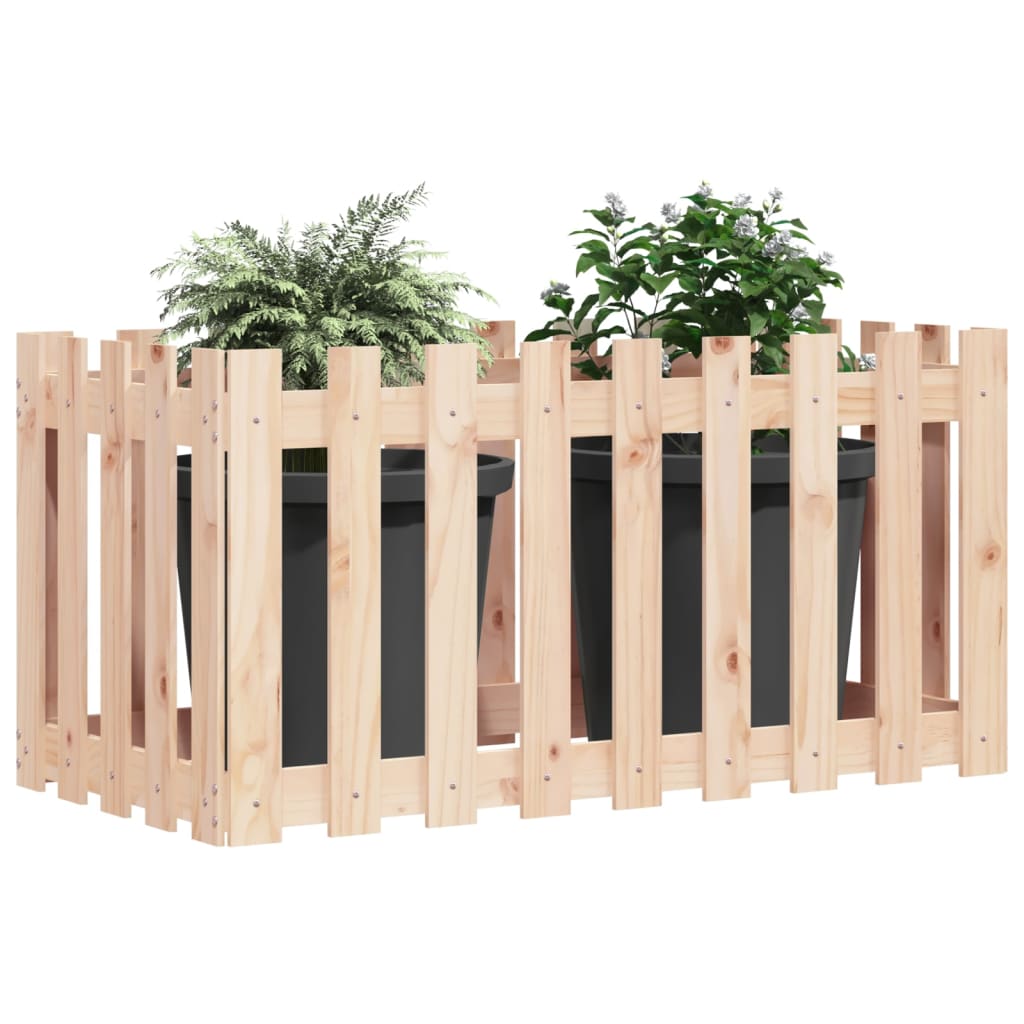 Plantenbak verhoogd met hekontwerp 100x50x50 cm grenenhout is nu te koop bij PeponiXL, paradijselijk wonen!