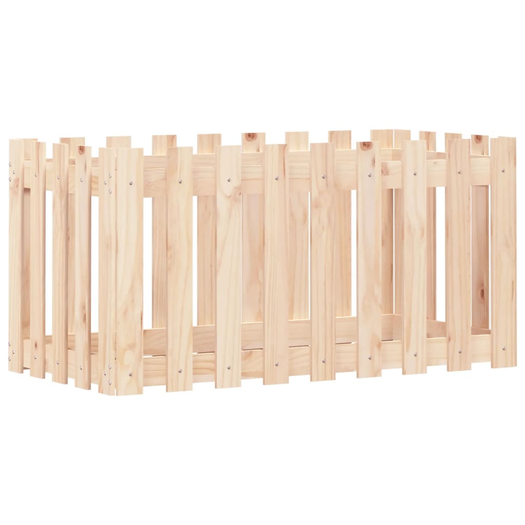Plantenbak verhoogd met hekontwerp 100x50x50 cm grenenhout is nu te koop bij PeponiXL, paradijselijk wonen!