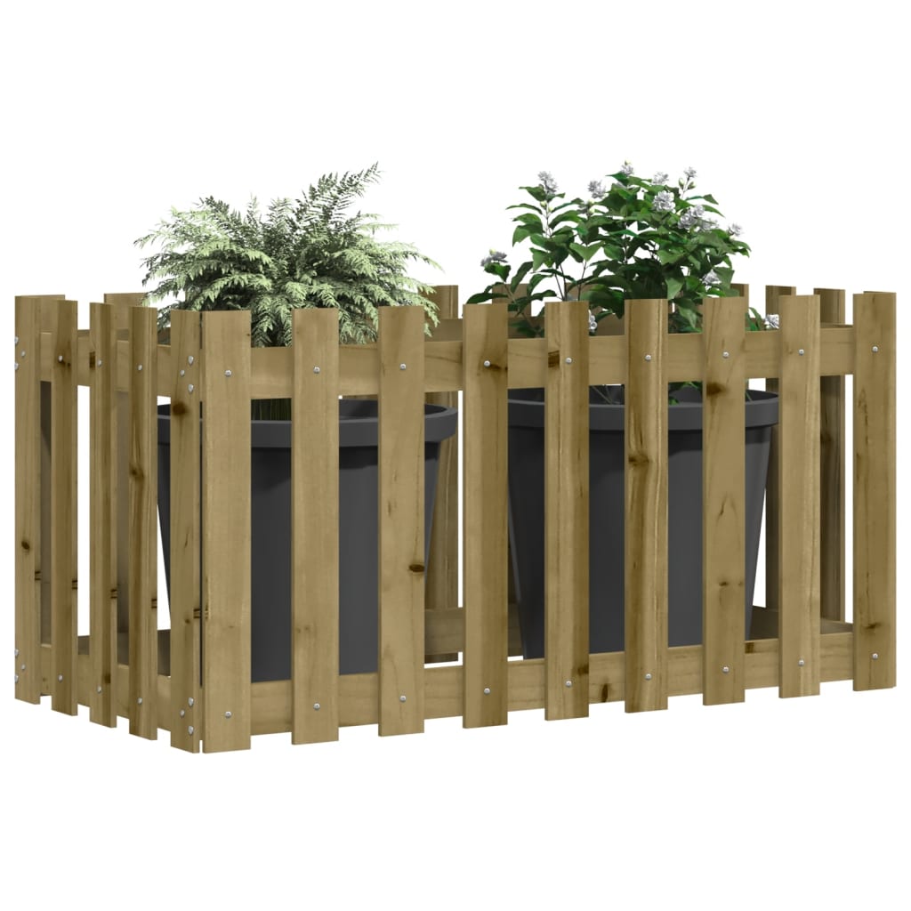 Plantenbak verhoogd hekontwerp 100x50x50 cm geïmpregneerd hout is nu te koop bij PeponiXL, paradijselijk wonen!