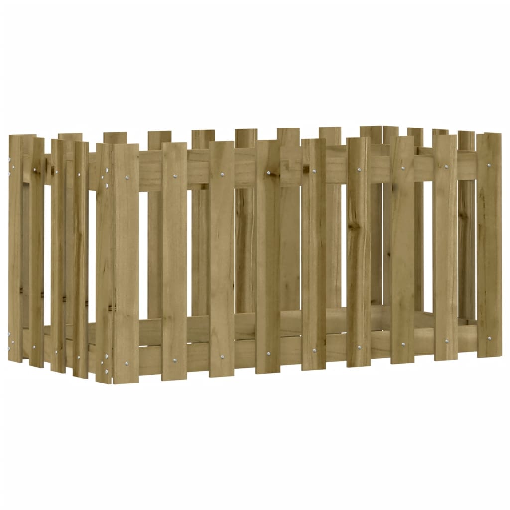 Plantenbak verhoogd hekontwerp 100x50x50 cm geïmpregneerd hout is nu te koop bij PeponiXL, paradijselijk wonen!