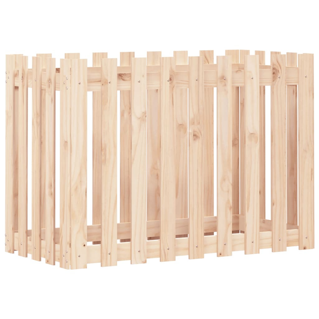 Plantenbak verhoogd met hekontwerp 100x50x70 cm grenenhout is nu te koop bij PeponiXL, paradijselijk wonen!