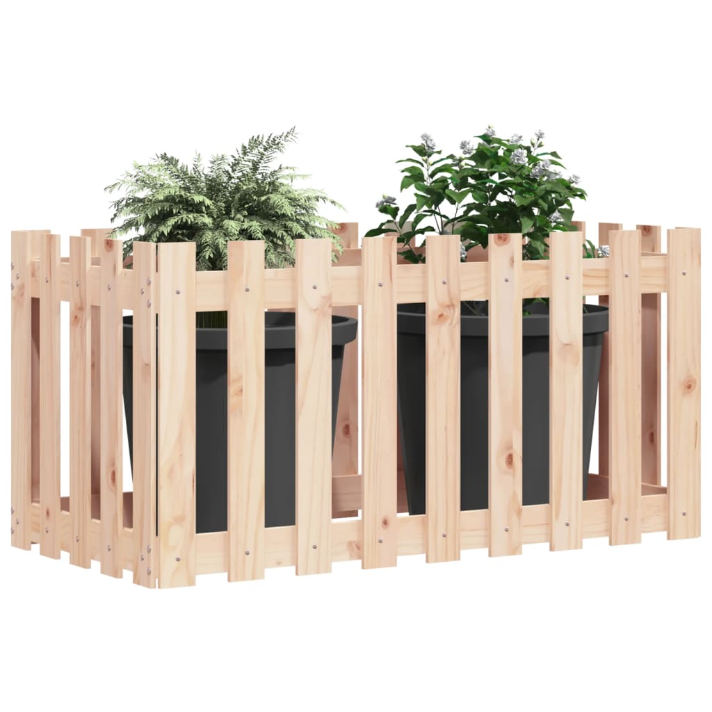 Plantenbak verhoogd met hekontwerp 100x50x70 cm grenenhout is nu te koop bij PeponiXL, paradijselijk wonen!