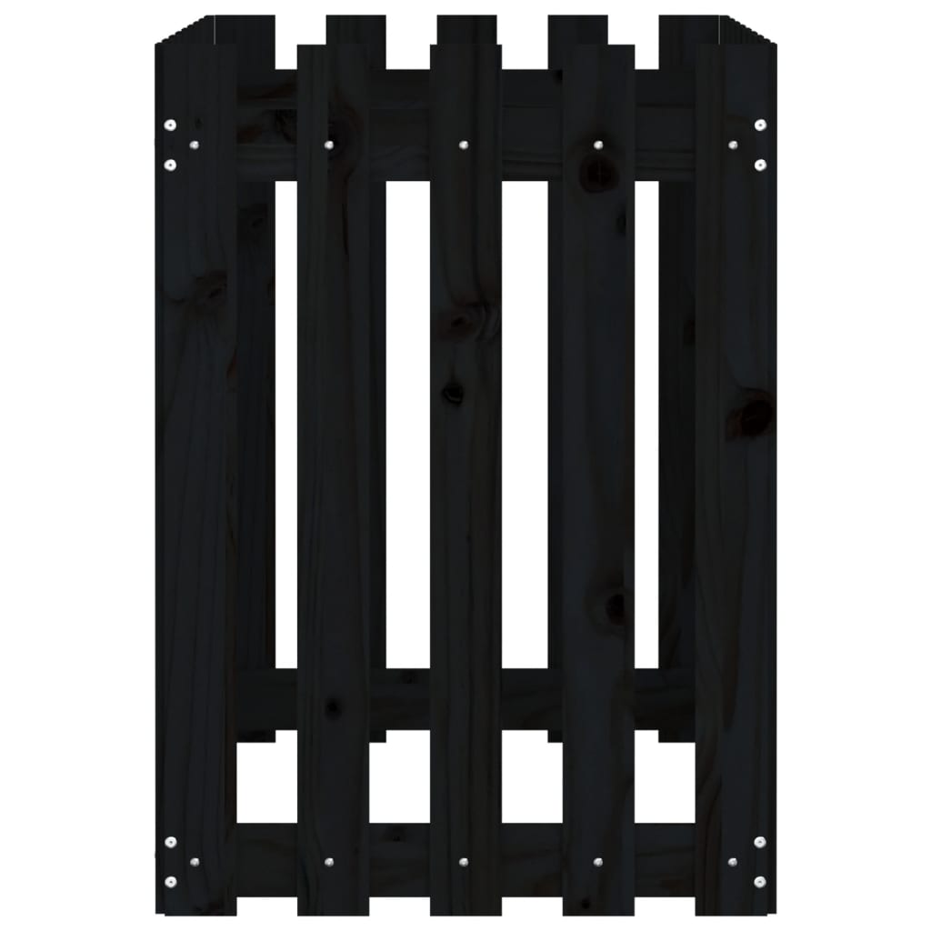 Plantenbak verhoogd hekontwerp 100x50x70 cm grenenhout zwart is nu te koop bij PeponiXL, paradijselijk wonen!