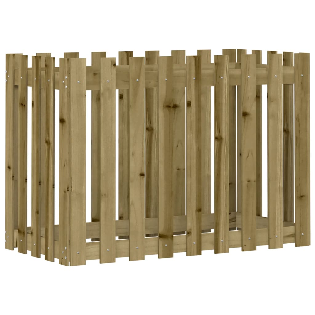 Plantenbak verhoogd hekontwerp 100x50x70 cm geïmpregneerd hout is nu te koop bij PeponiXL, paradijselijk wonen!