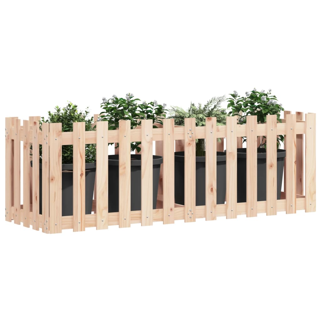 Plantenbak verhoogd met hekontwerp 150x50x50 cm grenenhout is nu te koop bij PeponiXL, paradijselijk wonen!