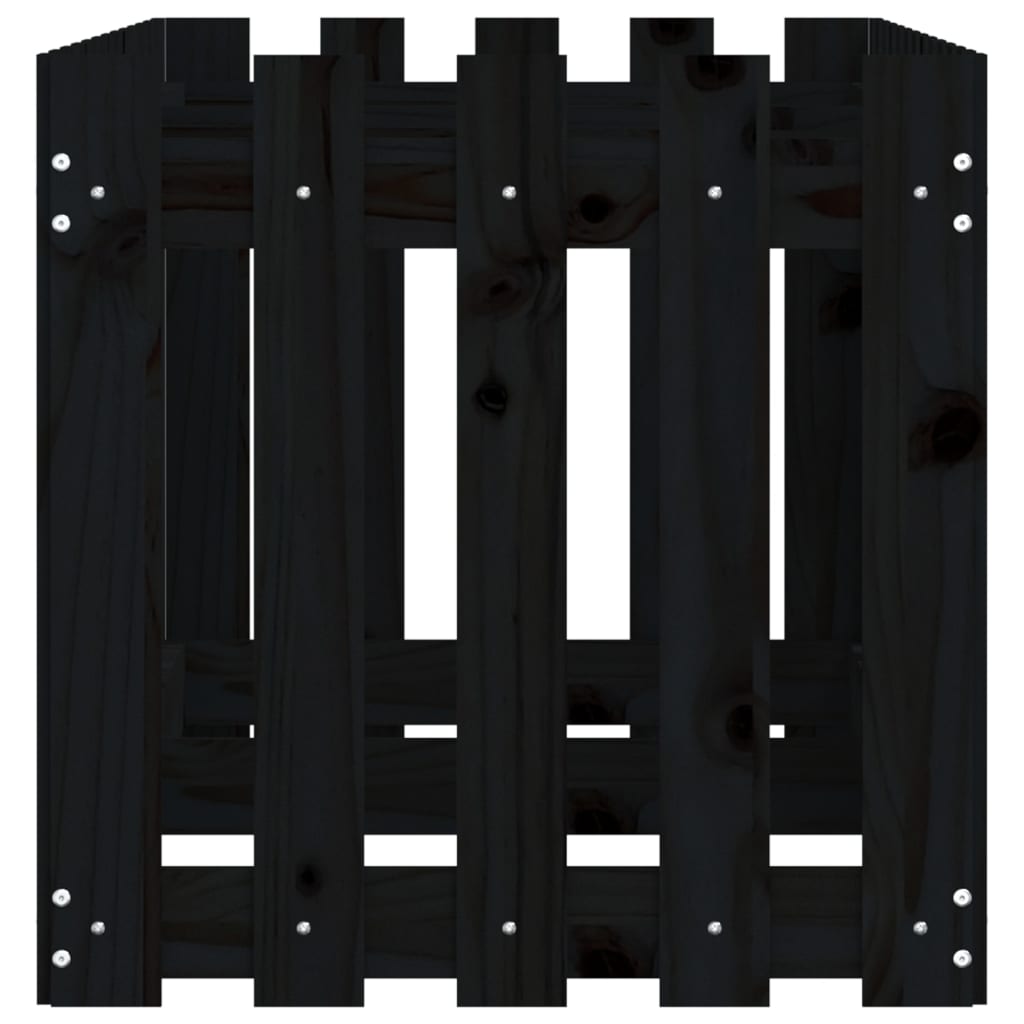 Plantenbak verhoogd hekontwerp 150x50x50 cm grenenhout zwart is nu te koop bij PeponiXL, paradijselijk wonen!