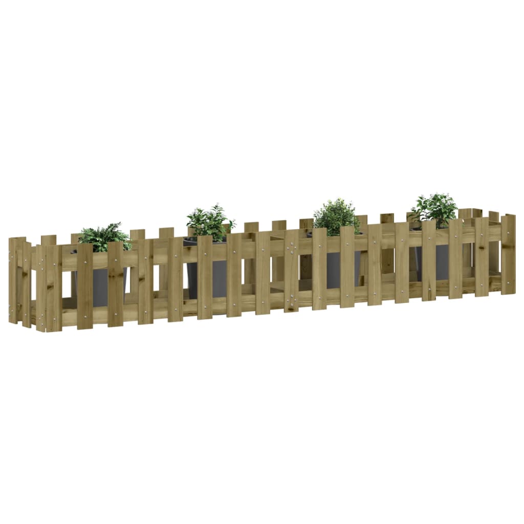 Plantenbak verhoogd hekontwerp 200x30x30 cm geïmpregneerd hout is nu te koop bij PeponiXL, paradijselijk wonen!