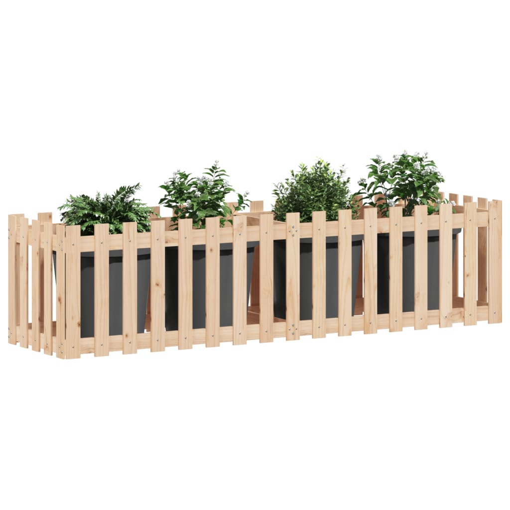 Plantenbak verhoogd met hekontwerp 200x50x50 cm grenenhout is nu te koop bij PeponiXL, paradijselijk wonen!