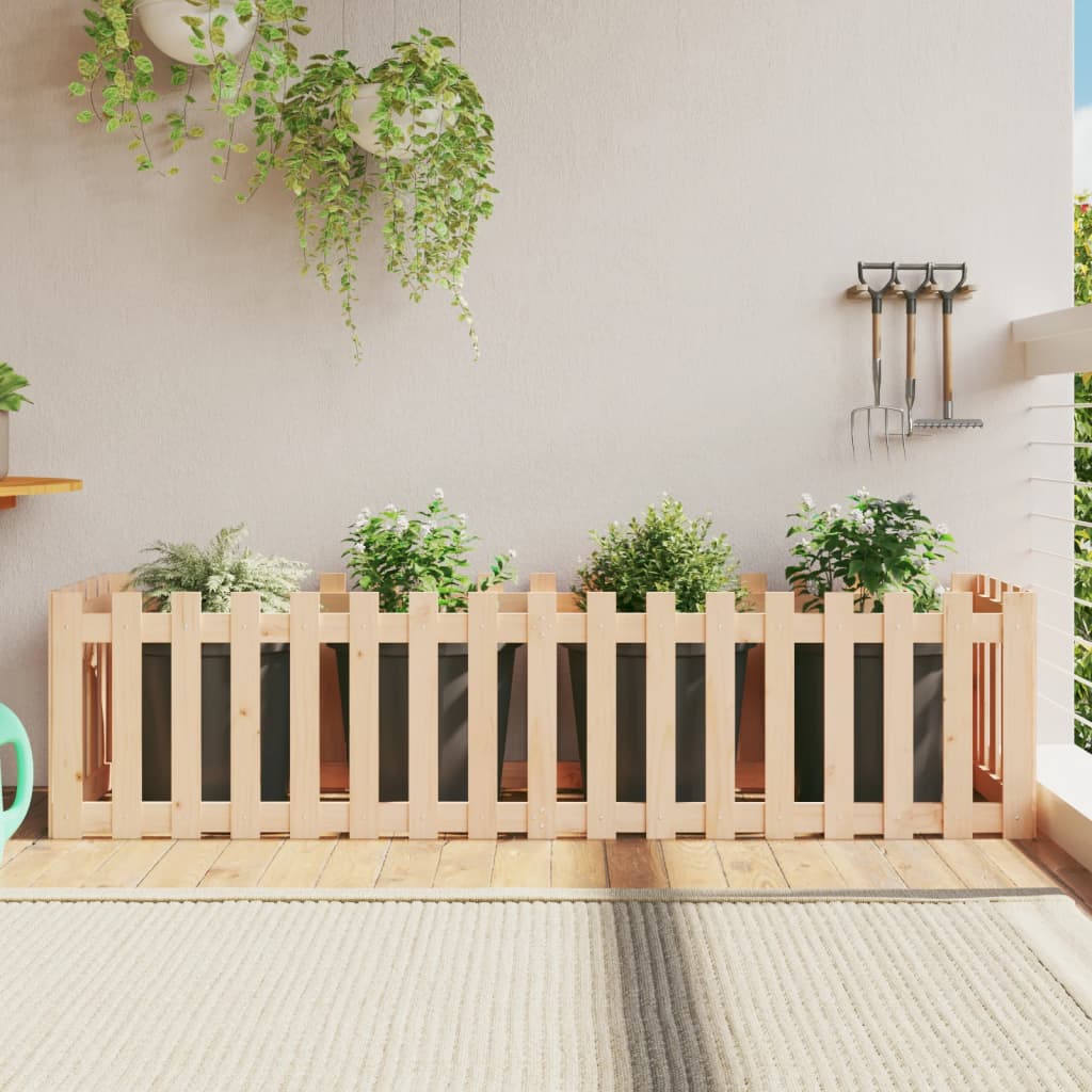 Plantenbak verhoogd met hekontwerp 200x50x50 cm grenenhout is nu te koop bij PeponiXL, paradijselijk wonen!