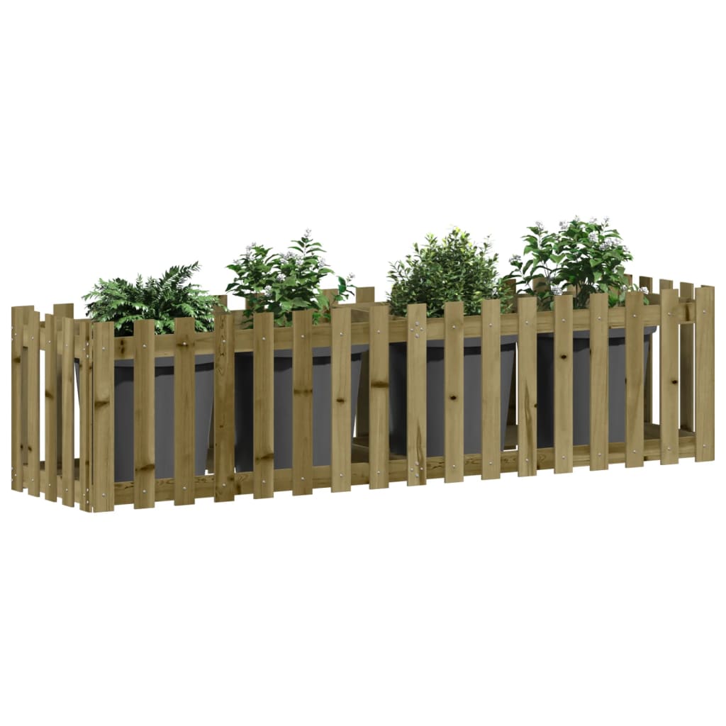 Plantenbak verhoogd hekontwerp 200x50x50 cm geïmpregneerd hout is nu te koop bij PeponiXL, paradijselijk wonen!