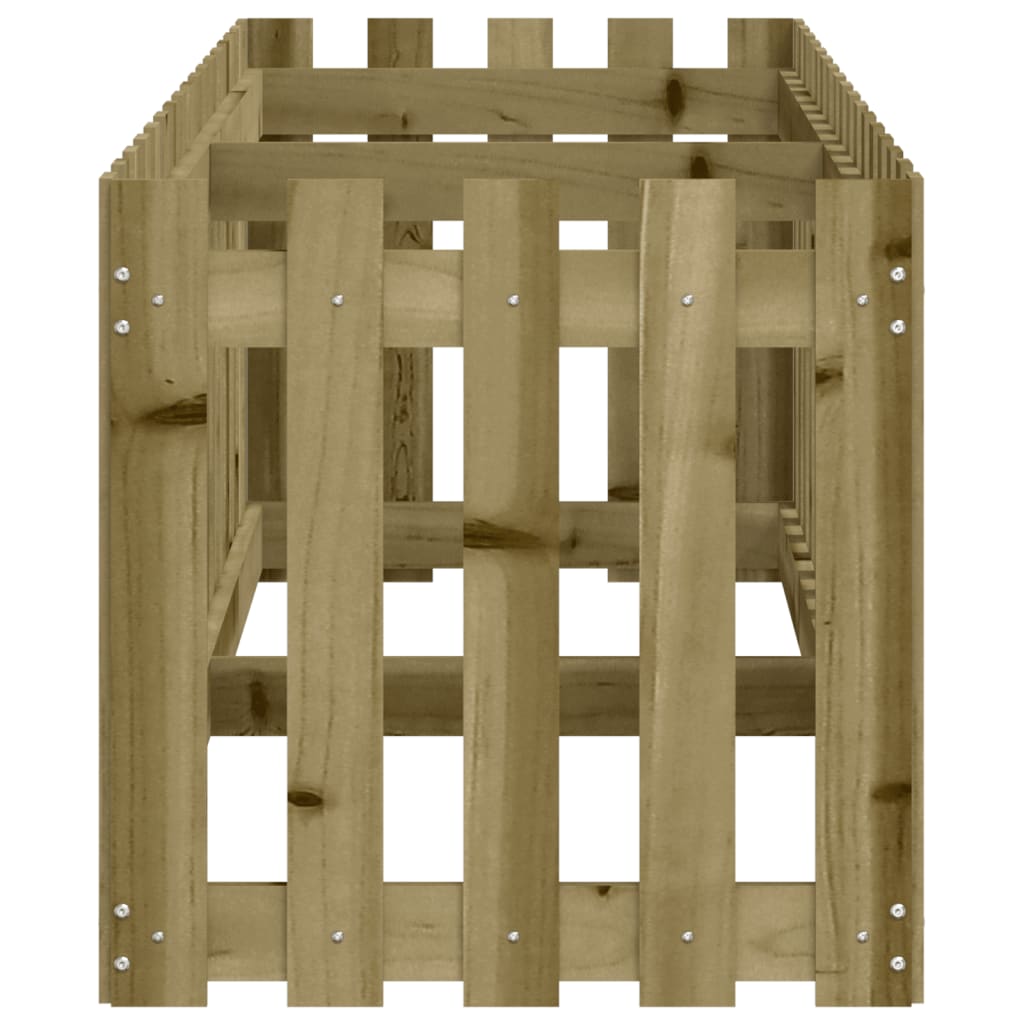 Plantenbak verhoogd hekontwerp 200x50x50 cm geïmpregneerd hout is nu te koop bij PeponiXL, paradijselijk wonen!