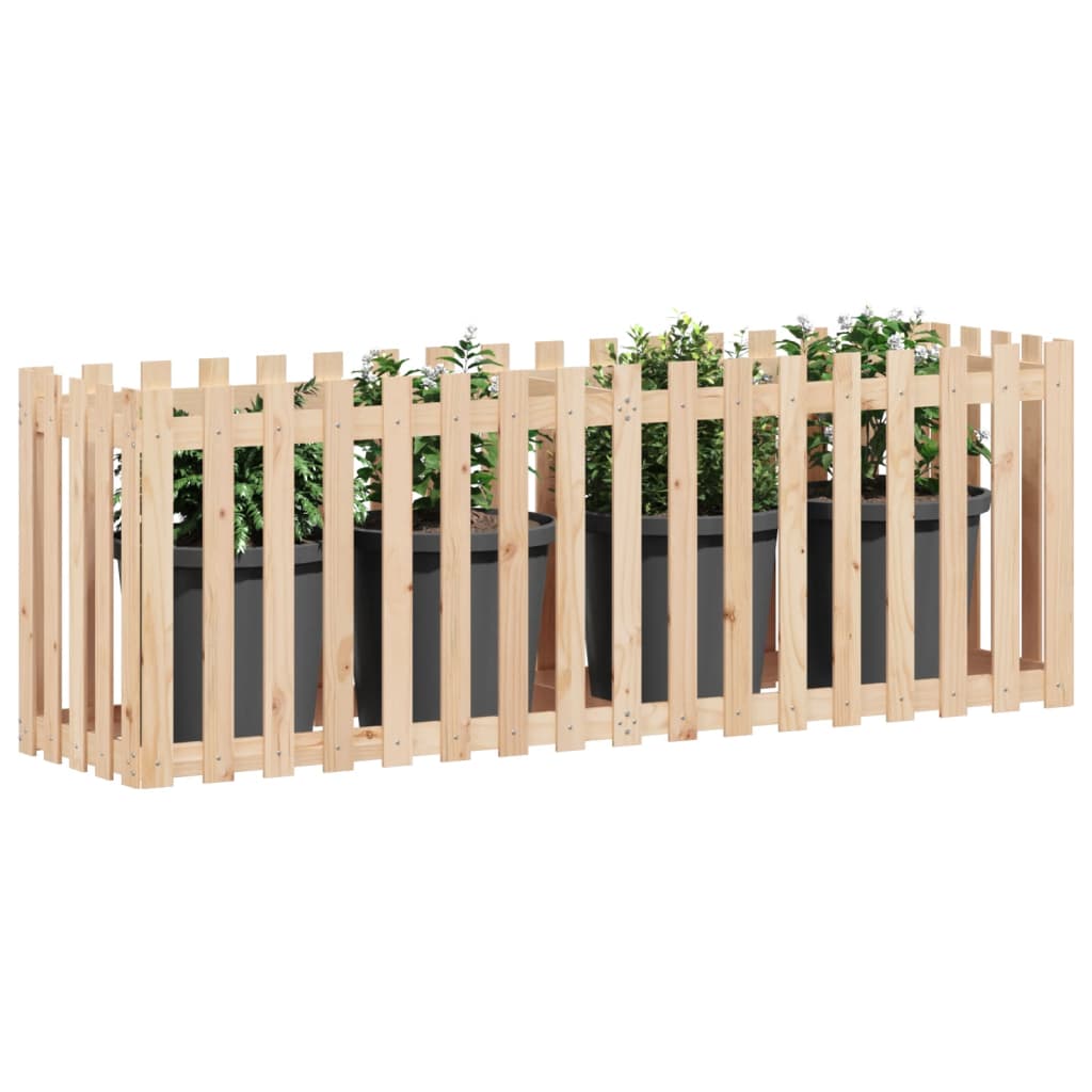 Plantenbak verhoogd met hekontwerp 200x50x70 cm grenenhout is nu te koop bij PeponiXL, paradijselijk wonen!