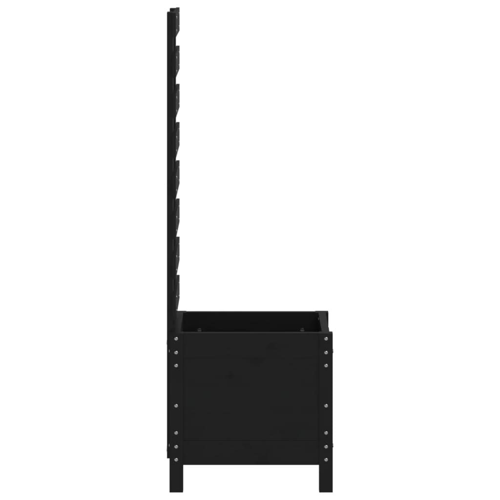 Plantenbak met rek 39x39,5x114 cm massief grenenhout zwart is nu te koop bij PeponiXL, paradijselijk wonen!