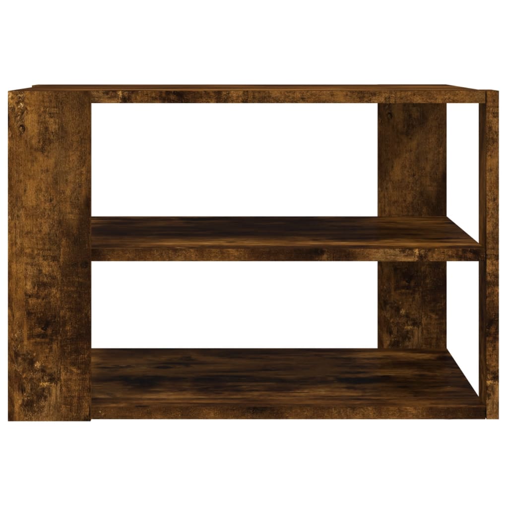 Salontafel 58x58x40 cm bewerkt hout gerookt eikenkleurig is nu te koop bij PeponiXL, paradijselijk wonen!