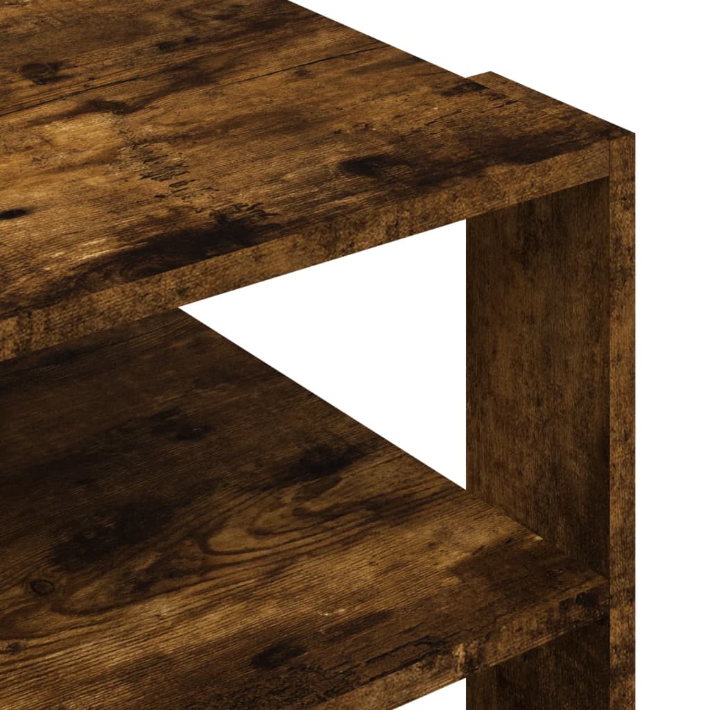 Salontafel 58x58x40 cm bewerkt hout gerookt eikenkleurig is nu te koop bij PeponiXL, paradijselijk wonen!