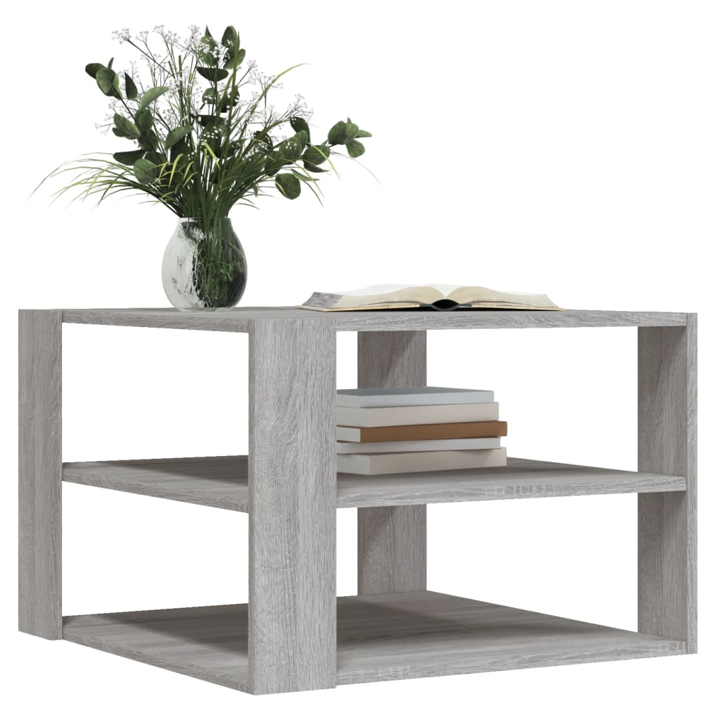 Salontafel 58x58x40 cm bewerkt hout grijs sonoma is nu te koop bij PeponiXL, paradijselijk wonen!