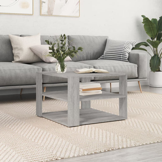 Salontafel 58x58x40 cm bewerkt hout grijs sonoma is nu te koop bij PeponiXL, paradijselijk wonen!