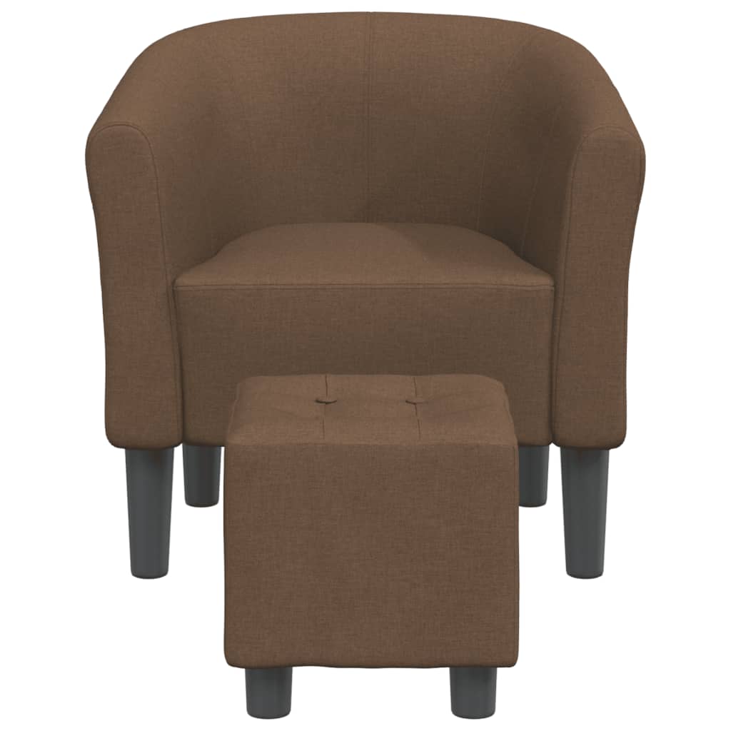 Kuipstoel met voetenbankje stof bruin is nu te koop bij PeponiXL, paradijselijk wonen!