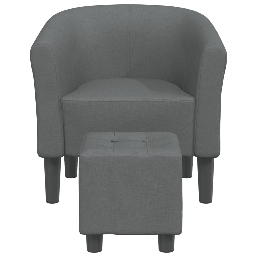 Kuipstoel met voetenbank stof donkergrijs is nu te koop bij PeponiXL, paradijselijk wonen!