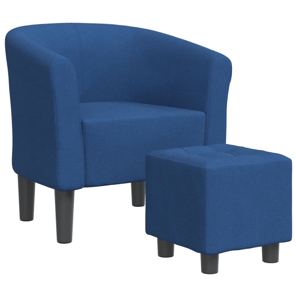 Kuipstoel met voetenbank stof blauw is nu te koop bij PeponiXL, paradijselijk wonen!