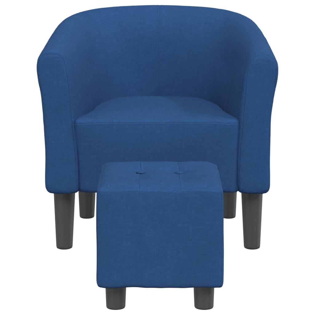 Kuipstoel met voetenbank stof blauw is nu te koop bij PeponiXL, paradijselijk wonen!