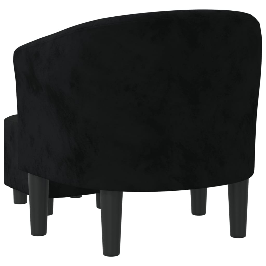 Kuipstoel met voetenbank fluweel zwart is nu te koop bij PeponiXL, paradijselijk wonen!