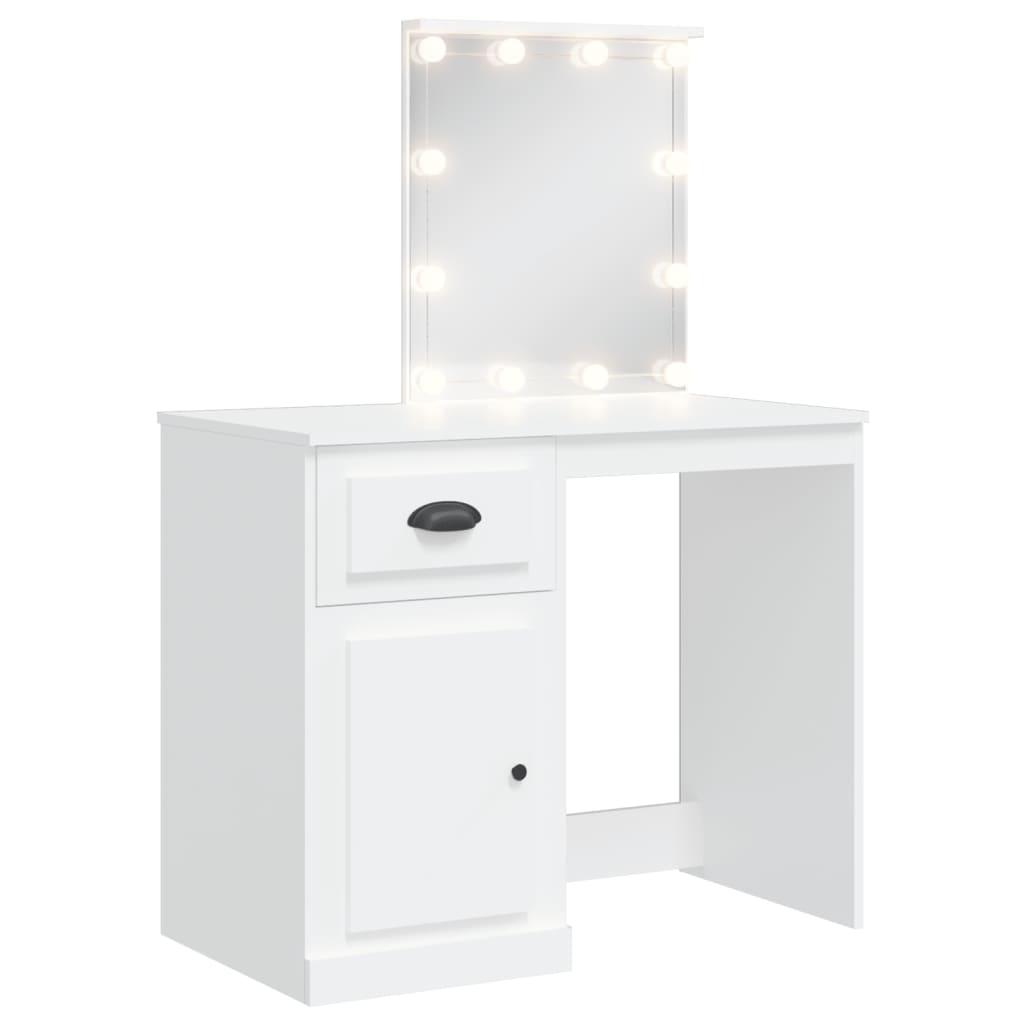 Kaptafel met LED-verlichting 90x42x132,5 cm wit is nu te koop bij PeponiXL, paradijselijk wonen!