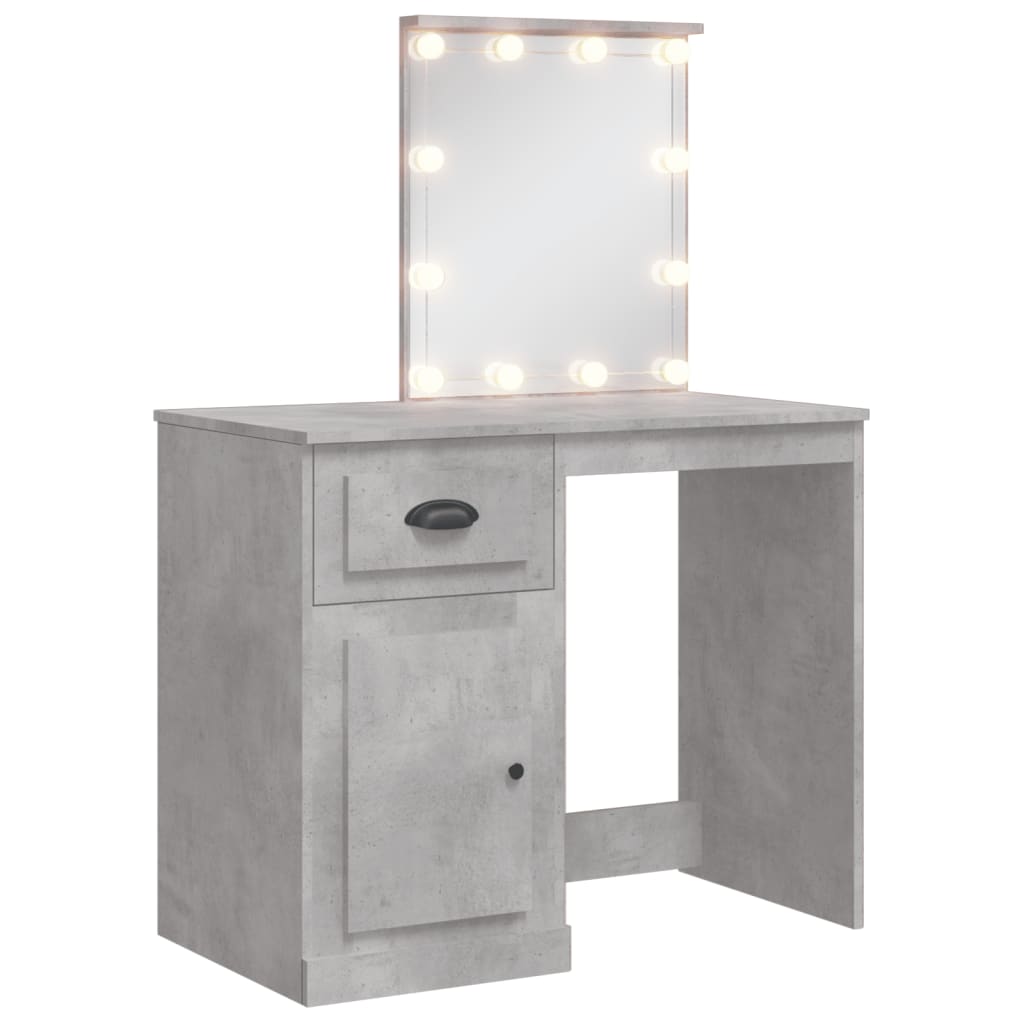 Kaptafel met LED-verlichting 90x42x132,5 cm betongrijs is nu te koop bij PeponiXL, paradijselijk wonen!