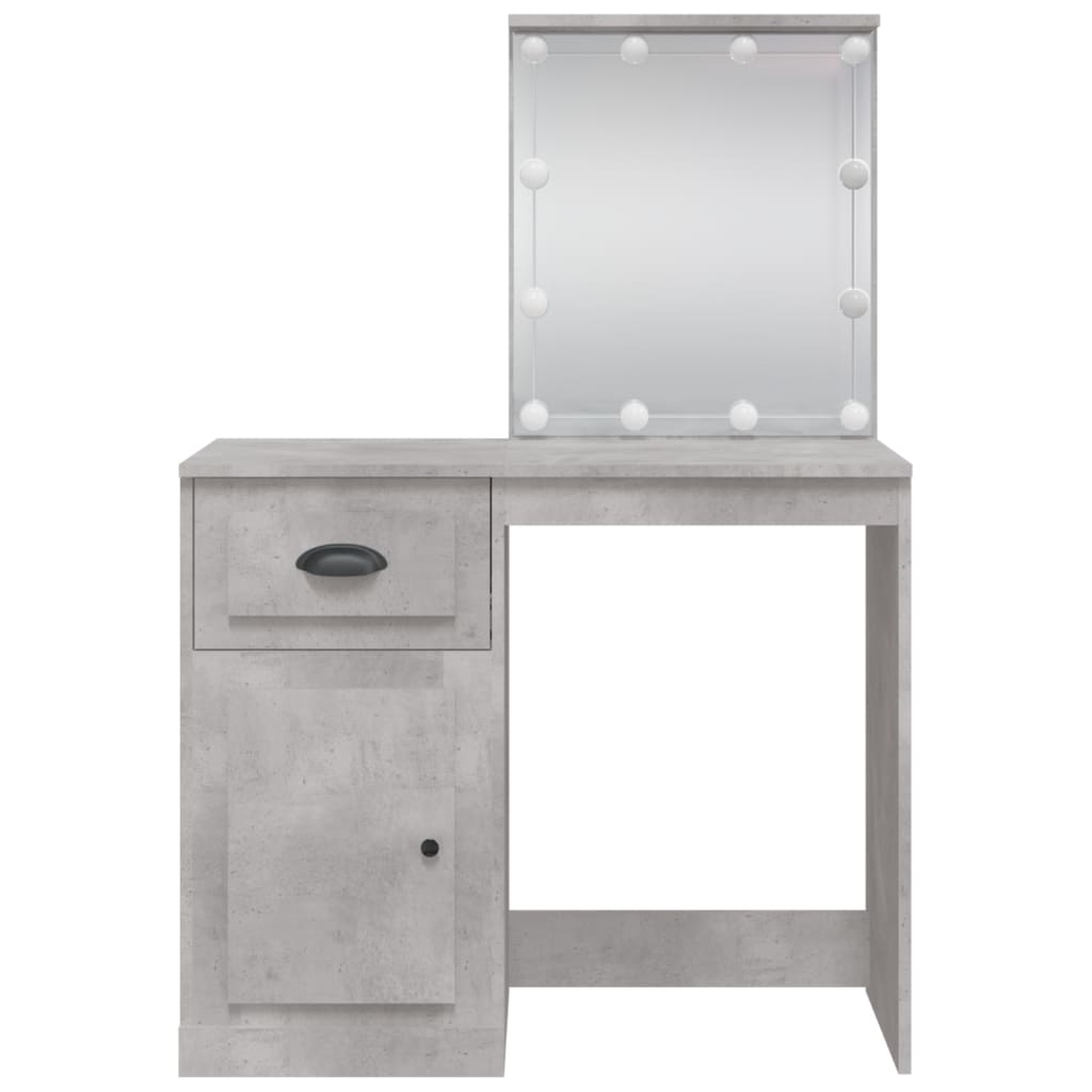 Kaptafel met LED-verlichting 90x42x132,5 cm betongrijs is nu te koop bij PeponiXL, paradijselijk wonen!