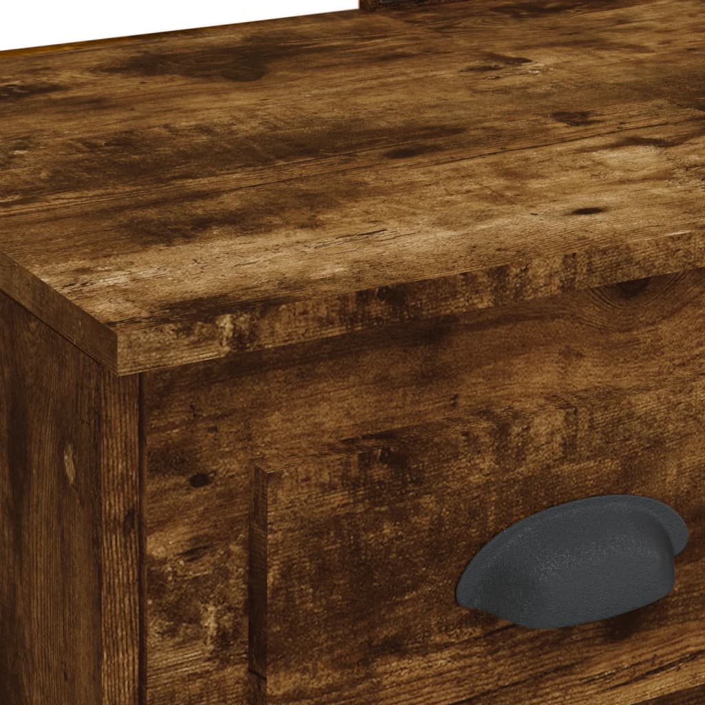 Kaptafel met LED-verlichting 90x42x132,5 cm gerookt eikenkleur is nu te koop bij PeponiXL, paradijselijk wonen!