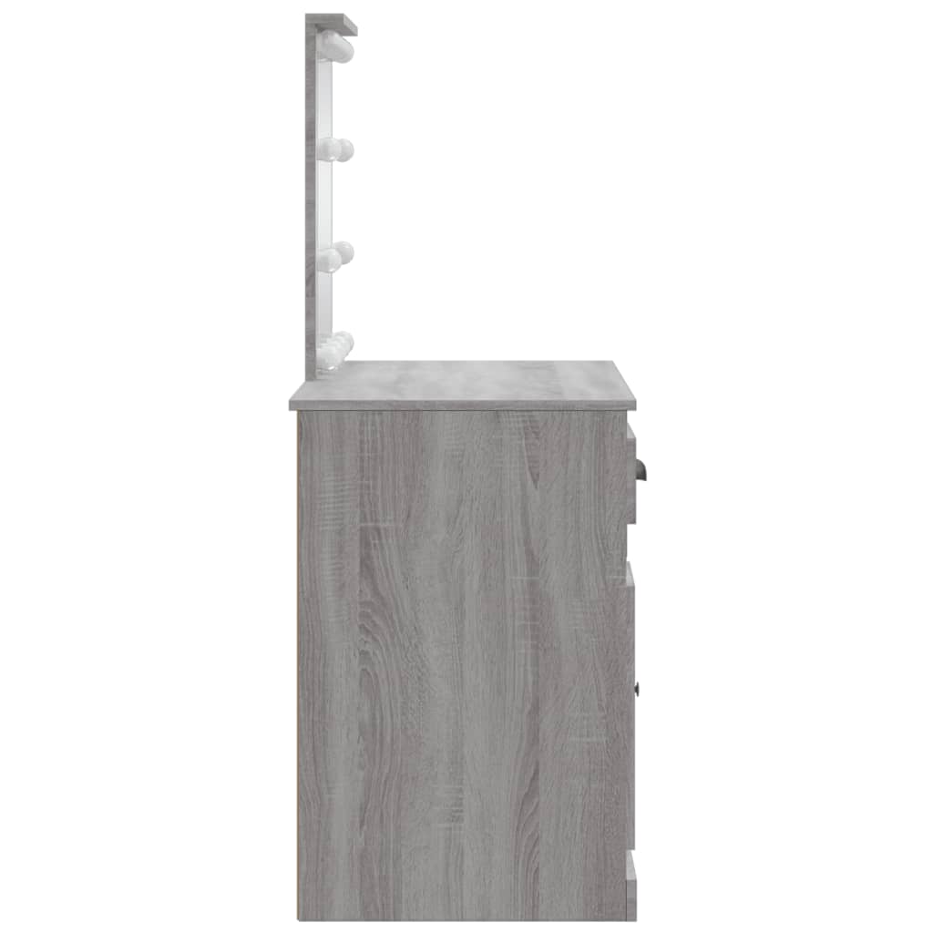 Kaptafel met LED-verlichting 90x42x132,5 cm grijs sonoma is nu te koop bij PeponiXL, paradijselijk wonen!