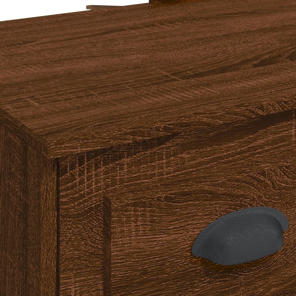 Kaptafel met LED-verlichting 90x42x132,5 cm bruin eikenkleur is nu te koop bij PeponiXL, paradijselijk wonen!