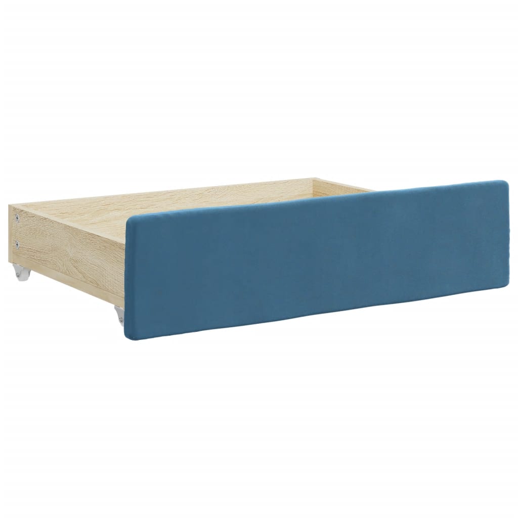 Bedlades 2 st bewerkt hout en fluweel blauw is nu te koop bij PeponiXL, paradijselijk wonen!