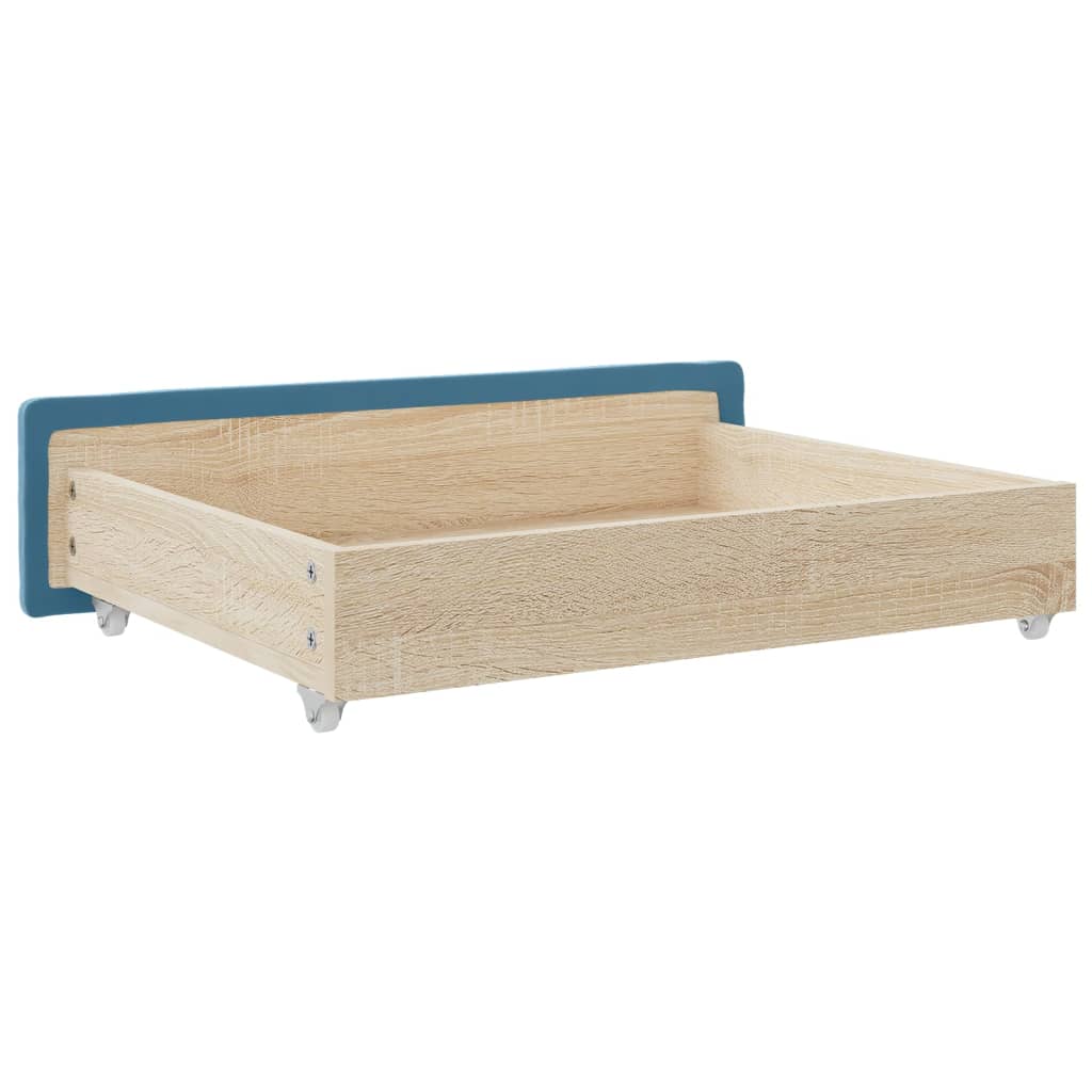 Bedlades 2 st bewerkt hout en fluweel blauw is nu te koop bij PeponiXL, paradijselijk wonen!