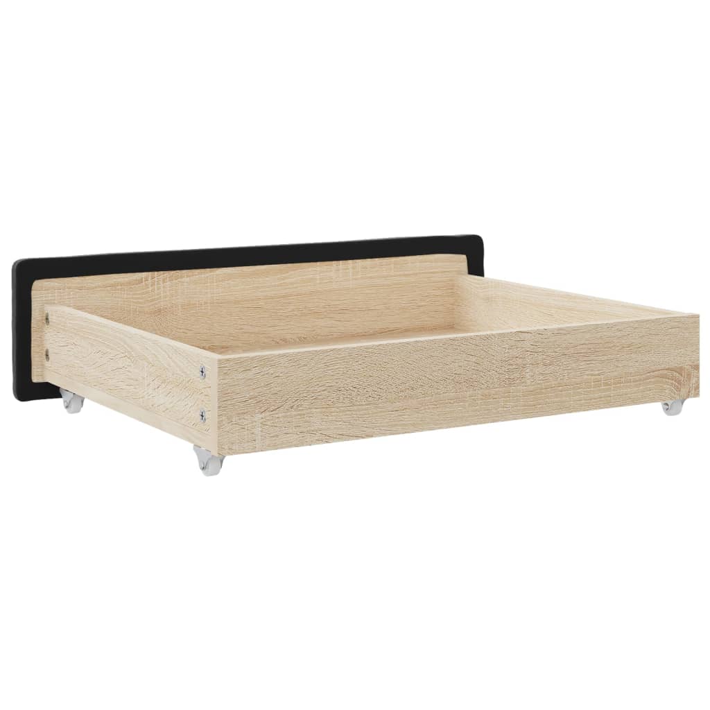 Bedlades 2 st bewerkt hout en fluweel zwart is nu te koop bij PeponiXL, paradijselijk wonen!