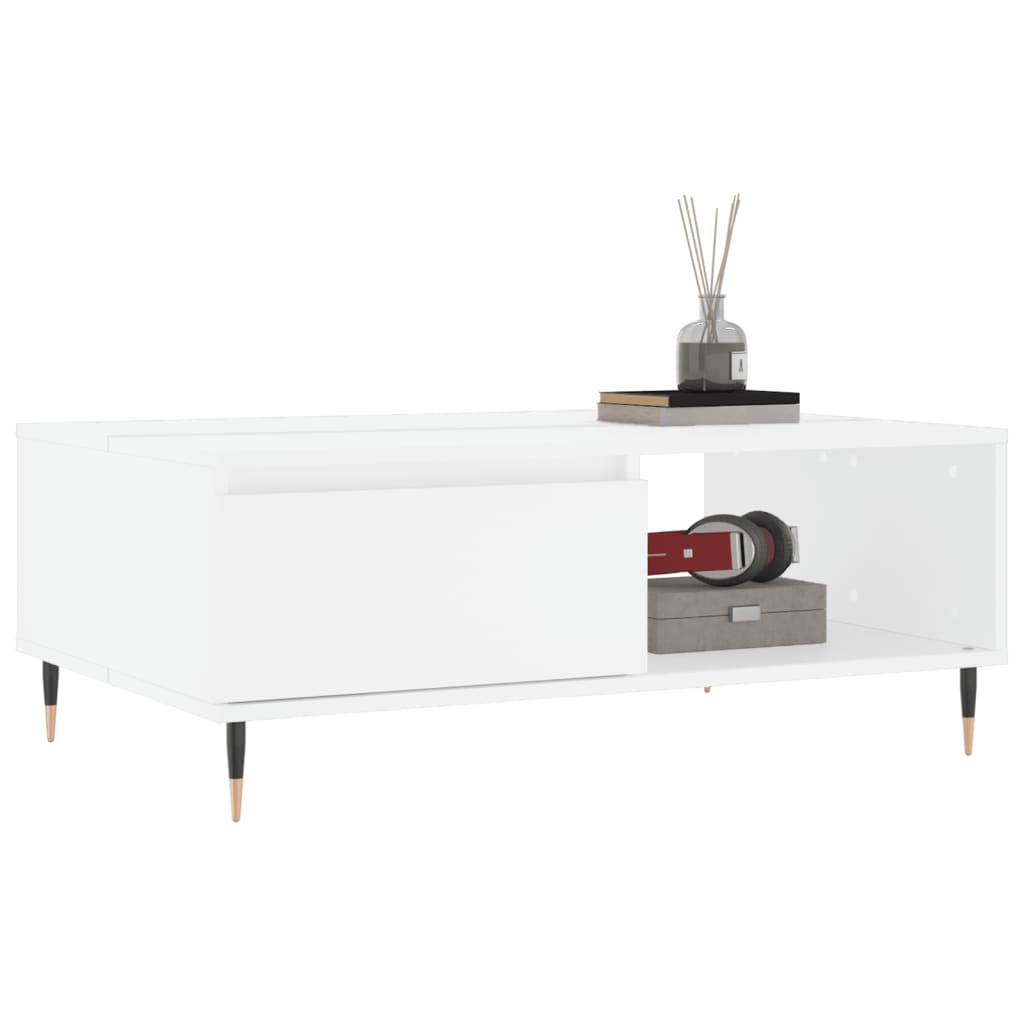 Salontafel 90x60x35 cm bewerkt hout wit is nu te koop bij PeponiXL, paradijselijk wonen!