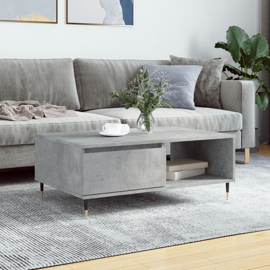 Salontafel 90x60x35 cm bewerkt hout betongrijs is nu te koop bij PeponiXL, paradijselijk wonen!