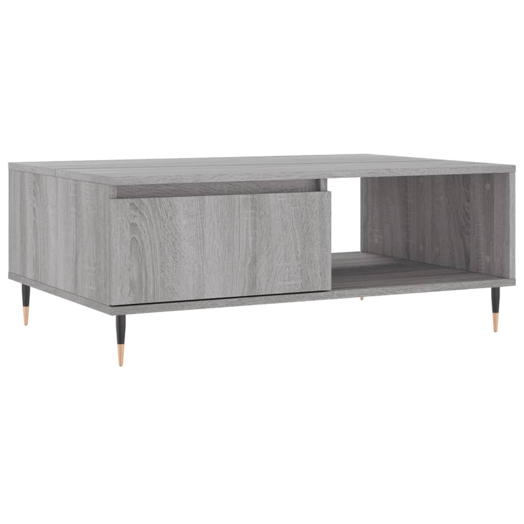 Salontafel 90x60x35 cm bewerkt hout grijs sonoma eikenkleurig is nu te koop bij PeponiXL, paradijselijk wonen!