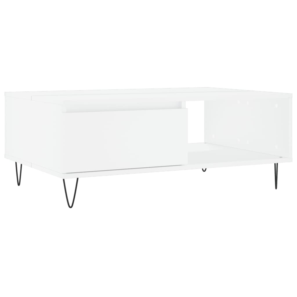 Salontafel 90x60x35 cm bewerkt hout wit is nu te koop bij PeponiXL, paradijselijk wonen!