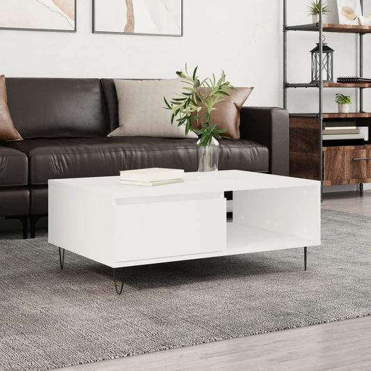 Salontafel 90x60x35 cm bewerkt hout wit is nu te koop bij PeponiXL, paradijselijk wonen!