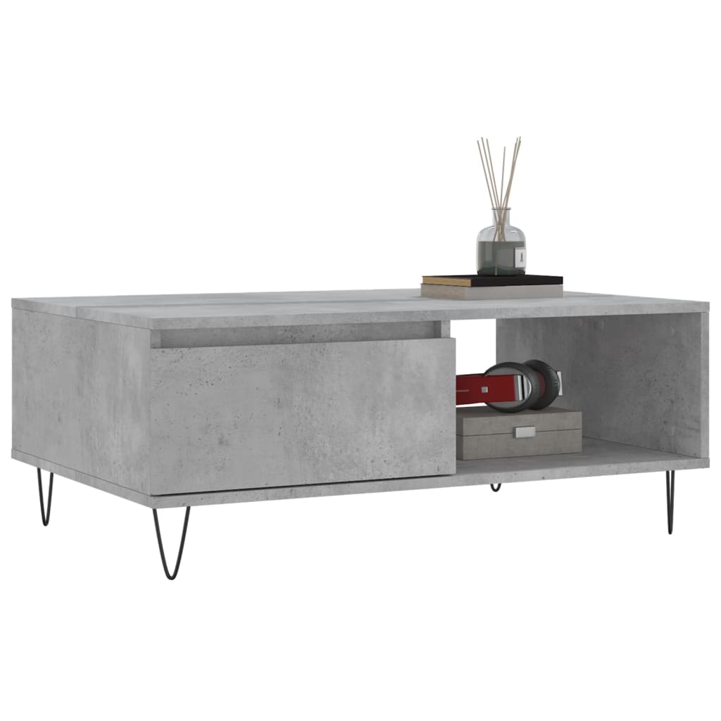 Salontafel 90x60x35 cm bewerkt hout betongrijs is nu te koop bij PeponiXL, paradijselijk wonen!